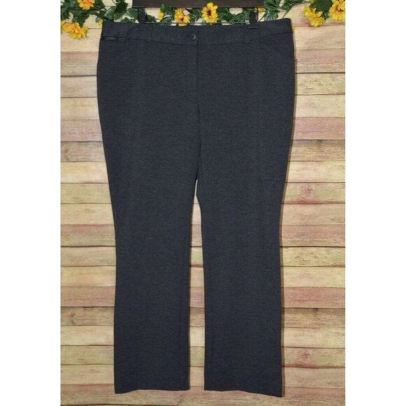 Alfani Pants Women 18 Charcoal Gray Curvy Fit Dress Trouser Straight Leg Career - Picture 1 of 8